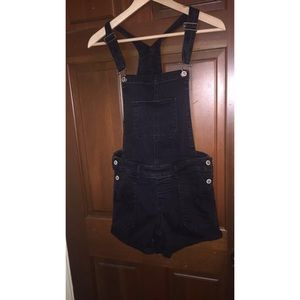 Black Hollister Short Overalls